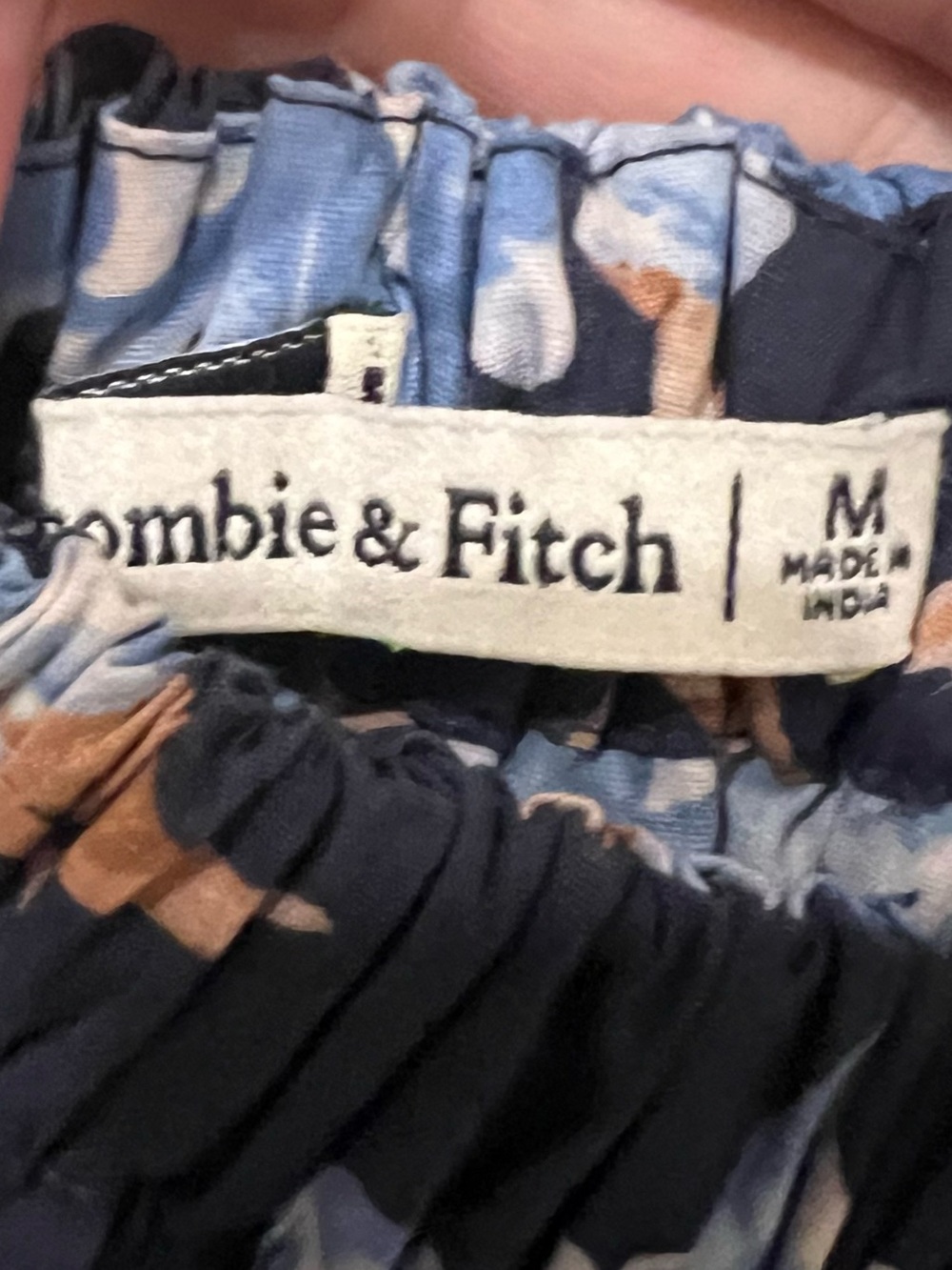 Abercrombie & Fitch Navy Blue Floral Midi Dress - Picture 6 of 10